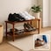 Fitto Wooden Shoe Rack 2 Tier, Coffee Brown, 63x26x29.5cm