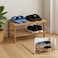 Fitto Wooden Shoe Rack 2 Tier, Natural Wood Color, 63x26x29.5cm