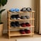 Fitto Wooden Shoe Rack 4 Tier, Natural Wood Color, 63x26x67cm