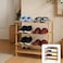 Fitto Wooden Shoe Rack 4 Tier, Natural Wood Color, 63x26x67cm