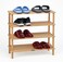 Fitto Wooden Shoe Rack 4 Tier, Natural Wood Color, 63x26x67cm