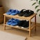 Fitto Wooden Shoe Rack 2 Layer, Natural Wood Color, 74x26x29.5cm