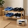 Fitto Wooden Shoe Rack 2 Layer, Natural Wood Color, 74x26x29.5cm