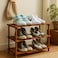 Fitto Wooden Shoe Rack 3 Layer, Coffee Brown, 74x26x48.5cm