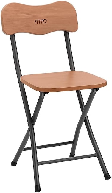 Fitto Foldable Chair with Wooden Finish for Easy Storage and Comfort