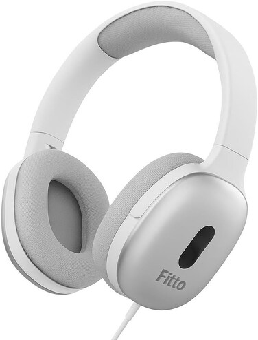 Fitto Over Ear Headphones - White, Comfortable Design, Noise Isolation, Wired Connectivity