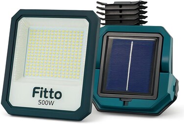 Fitto 500W Solar LED Light - Bright Outdoor Lighting for Gardens, Patios, and Pathways