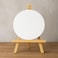 Fitto 15x15cm Round Canvas with 21x15cm Wooden Easel Stand for Art Display