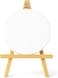 Fitto 15x15cm Round Canvas with 21x15cm Wooden Easel Stand for Art Display