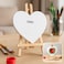 Fitto Heart Shaped Canvas 15x15cm with Wooden Easel Stand 21x15cm