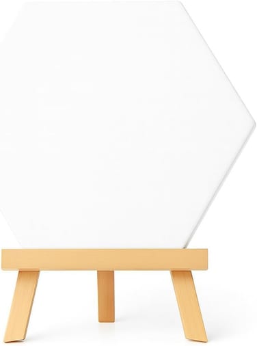 Fitto 20x20cm Hexagon Canvas with 29x20cm Wooden Stand