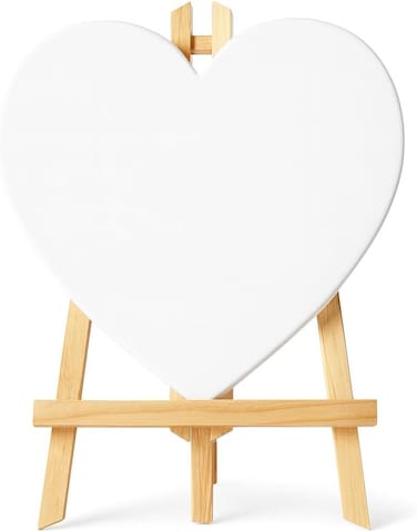 Fitto Heart Shaped Canvas 20x20cm with Wooden Stand 29x20cm