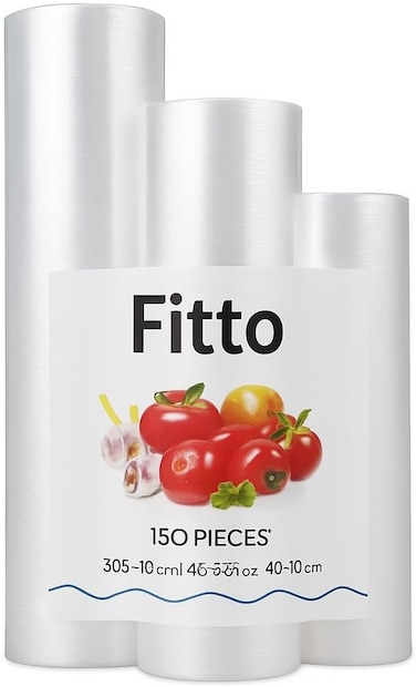 Fitto Food Plastic Wrap Cling Film Pack of 150 Pieces, 30x40cm, 25x35cm, 20x30cm