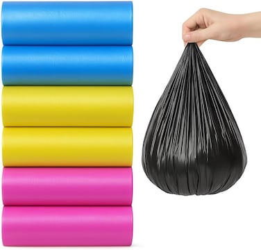 Fitto 63x46cm Garbage Bags, 330 Gallon, Assorted Colors, Pack of 7