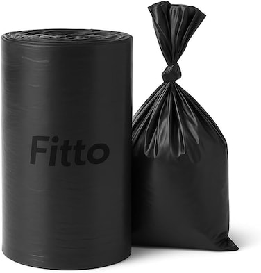 Fitto 30 Black Garbage Bags, 35 Gallon, 50x60cm Size for Home and Office Use