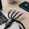 Fitto 3 in 1 Data Cable, USB to Micro USB, Type C, Lightning, 3.0 Amp, 1 Meter, Black