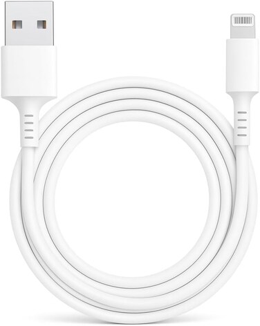 Fitto 18W USB to Lightning Charging Cable, 3 Amp, 3 Meter Length, White