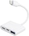 Fitto 4 in 1 OTG Hub, Lightning to SD, TF, USB, Flash - White