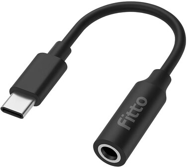Fitto USB-C to 3.5mm Adapter with Audio DAC Noise Reduction Chip for Headphones and Microphone