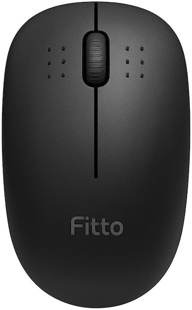 Fitto 2.4GHz Wireless Mouse, 10m Range, Black Ergonomic Design
