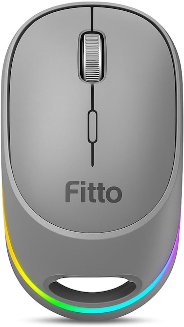 Fitto Rechargeable Wireless Mouse with Rainbow Backlight - Grey