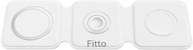 Fitto 3 in 1 Magnetic Foldable Wireless Charger, 15W, 2 Amps, White
