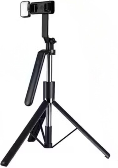 Fitto Tripod with Detachable Remote, Selfie Light, Grip Handle, 19.5-100cm, Black