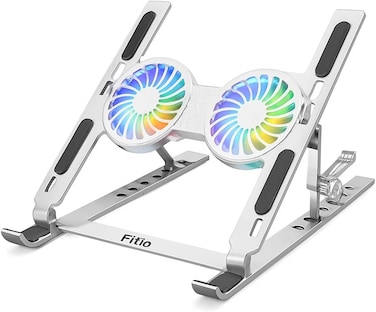 Fitto Multifunctional Portable Laptop Stand with RGB Lights and Adjustable Fans