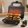 Fitto Non-Stick Electric Sandwich Maker with 850W Heating, Black