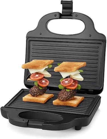 Fitto Non-Stick Electric Sandwich Maker with 850W Heating, Black