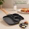 Fitto 3 in 1 Non Stick Egg Frying Pan with Blocks Aluminium and Wooden Handle