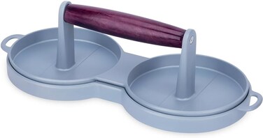 Fitto Burger Press Patty Maker for Steaks and Veggies, Double Head Design, Silver