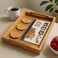 Fitto Wooden Bamboo Serving Tray - Set of 2 Cup Tray Serving Set