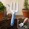 Fitto Small Three-Pronged Garden Fork with Textured Grip Handle