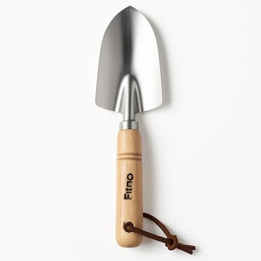 Fitto Stainless Steel Gardening Trowel with Wooden Handle and Leather Strap
