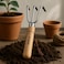 Fitto Hand Cultivator with Wooden Handle and Leather Strap for Soil Aeration and Weeding