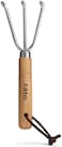 Fitto Hand Cultivator with Wooden Handle and Leather Strap for Soil Aeration and Weeding