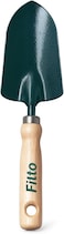 Fitto Garden Trowel with Green Metal Blade and Wooden Handle for Digging and Planting