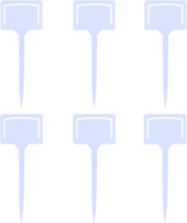 Fitto White Plastic Garden Plant Markers - 6 Pcs Labeling Stakes