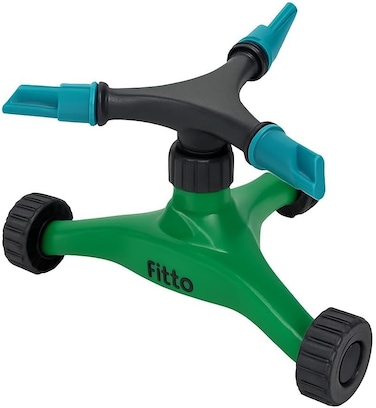 Fitto Adjustable Green and Black Tripod Garden Sprinkler with Spray Nozzles