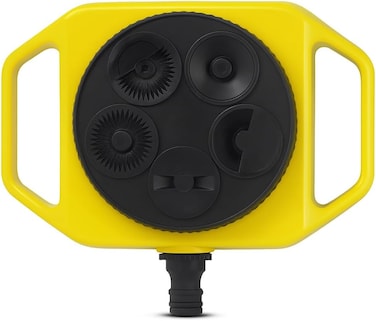 Fitto Yellow Circular Hose Reel with Multiple Outlets and Carrying Handle