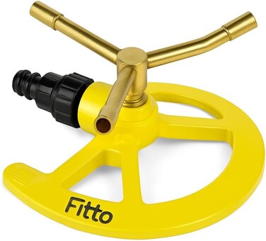 Fitto Yellow Circular Lawn Sprinkler Head with Adjustable Arms for Efficient Irrigation