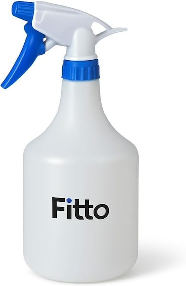 Fitto 1 Litre Clear Plastic Spray Bottle with Nozzle for Cleaning and Gardening