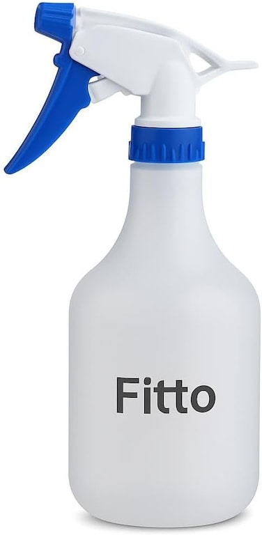 Fitto White Plastic Spray Bottle with Blue Trigger Nozzle, 500 ml