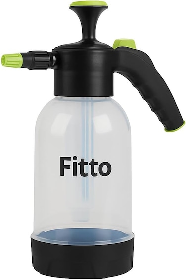 Fitto 2 Litre Spray Bottle with Green Trigger and Clear Container