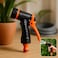 Fitto Adjustable Handheld Garden Hose Nozzle with Textured Grip and Orange Trigger
