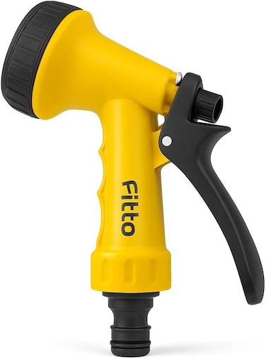 Fitto Yellow Garden Hose Nozzle with Trigger Handle and Adjustable Water Flow