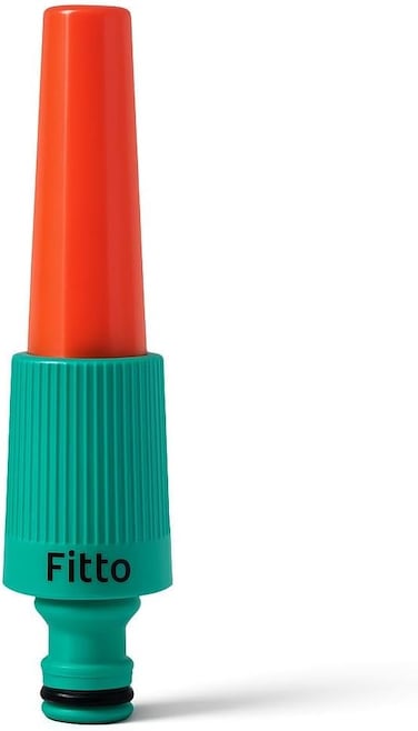 Fitto 5-Inch Snap-In Twist Nozzle for Hoses - Adjustable Water Flow, Red and Green Design