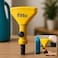 Fitto Yellow Funnel with Wide Triangular Opening and Connector for Easy Liquid Transfer