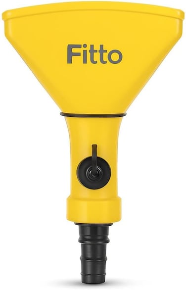Fitto Yellow Funnel with Wide Triangular Opening and Connector for Easy Liquid Transfer